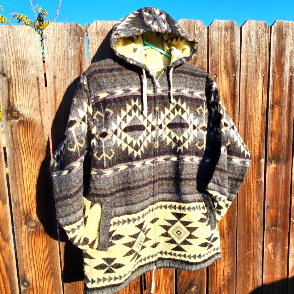 Alpaca zip up hoodie unisex mens LG